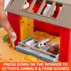 image:imageMatchbox Toy Car amp Playset Action Drivers Farm Adventure with 164 Scale Tractor amp Trailer 2 Hay Bales amp Detachable Goat Horse amp Cow Figures amp SoundsFarm Playset