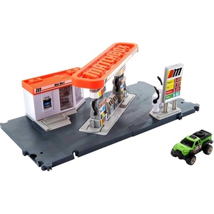 image:imageMatchbox Toy Cars Playset Action Drivers Fuel Station amp 164 Scale Toy Truck Moveable Gas Hoses amp CarActivated FeaturesFuel Station Playset