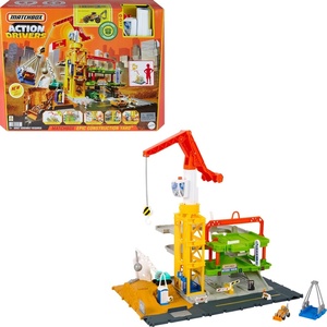 image:imageMatchbox Toy Cars amp Playset Action Drivers Epic Construction Yard 20in Tall Working Crane amp 164 Scale Back Hoe amp AccessoriesPlayset